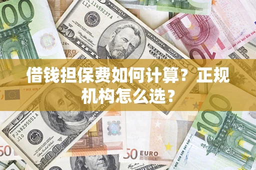 济南借钱担保费如何计算？正规机构怎么选？